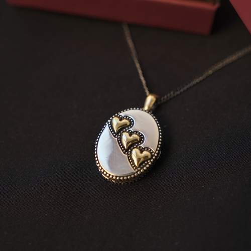 3 Heart Locket Necklace