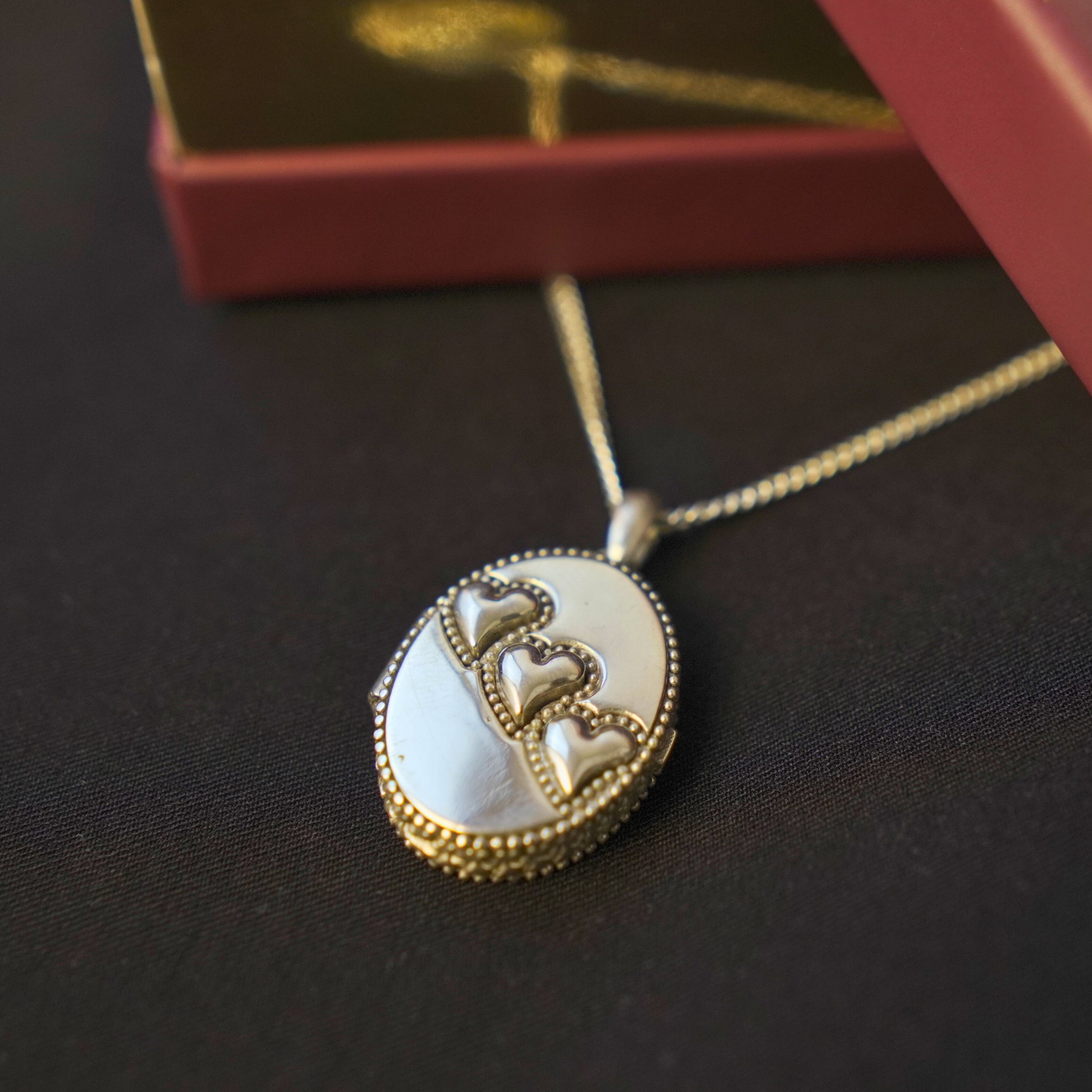 3 Heart Locket Necklace