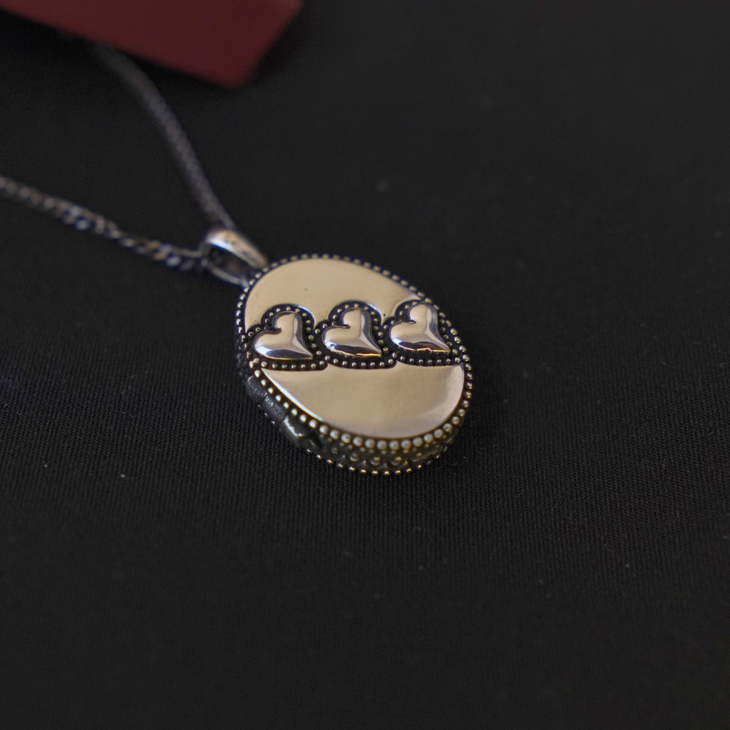 3 Heart Locket Necklace