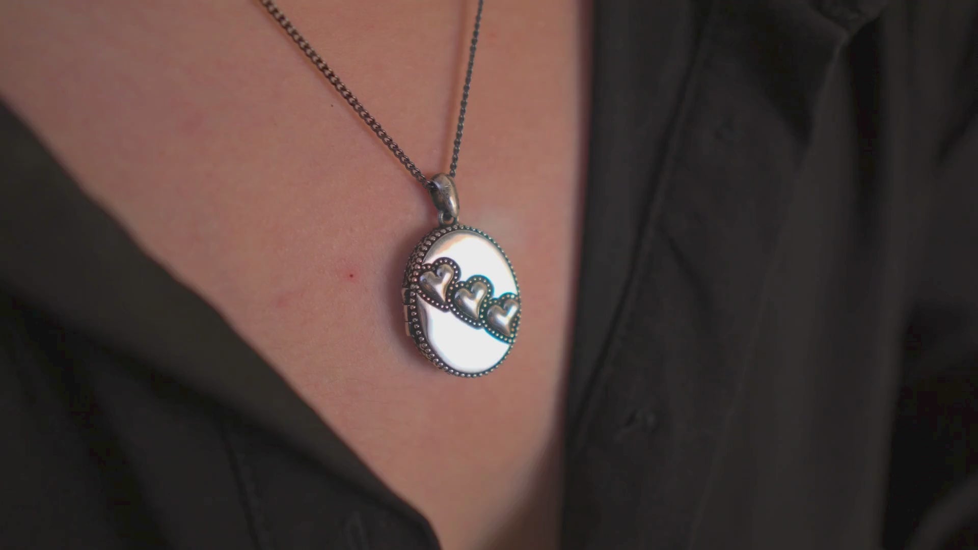 3 Heart Locket Necklace